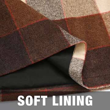 IDEALSANXUN Plaid Skirts for Women Trendy Fall Winter High Waist Bodycon Pencil Wool Mini Skirt(Dark Brown, S)