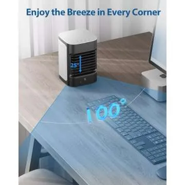 Portable Air Conditioner with USB and 100° Oscillation