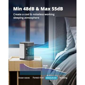 Portable Air Conditioner with USB and 100° Oscillation