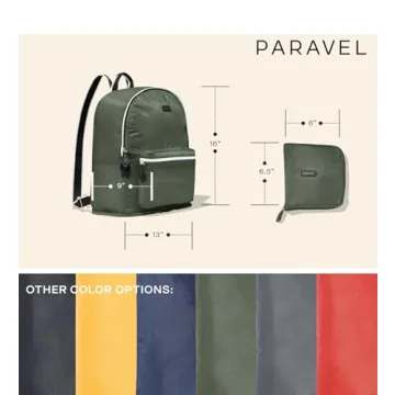 Paravel Fold Up Travel Backpack | Packable and Lightweight Foldable Travel Bag | Carry On Nylon Backpack with Trolley Sleeve, Scuba Navy