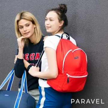 Paravel Fold Up Travel Backpack | Packable and Lightweight Foldable Travel Bag | Carry On Nylon Backpack with Trolley Sleeve, Scuba Navy