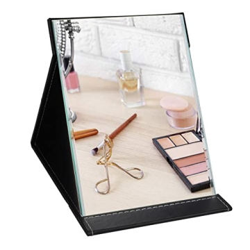 ZBEIVAN 10x7 Inches Portable Folding Makeup Mirror with Cosmetic Desktop Standing for Travel, Vanity...