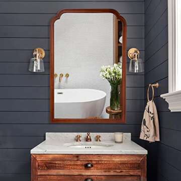 WallBeyond Wooden Framed Mirror - Stylish & Safe Home Decor