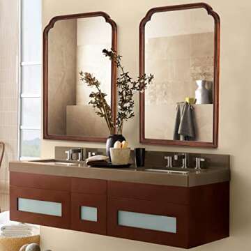 WallBeyond Wooden Framed Mirror - Stylish & Safe Home Decor