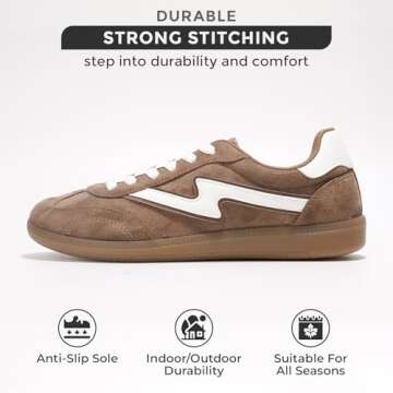 Project Cloud Sneakers for Women - Lace-up Shoes for Women Trendy Women Sneakers, Memory Foam Women's Fashion Sneakers Shoes Women Footwear - Non-Slip Womens Shoes (Irita, Mocha,10)