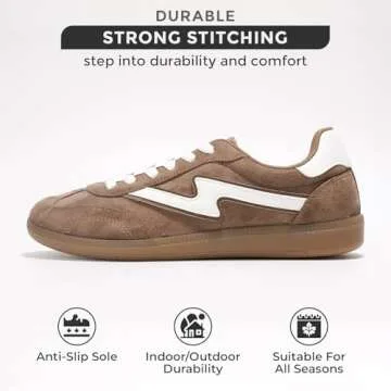 Project Cloud Sneakers for Women - Lace-up Shoes for Women Trendy Women Sneakers, Memory Foam Women's Fashion Sneakers Shoes Women Footwear - Non-Slip Womens Shoes (Irita, Mocha,10)