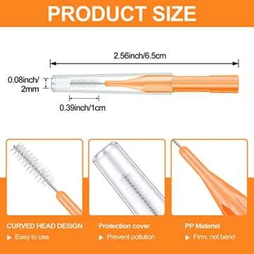 Zopeal 250 Pieces Dental Hygiene Interdental Brushes for Braces Care