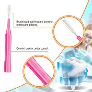 Zopeal 250 Pieces Interdental Brush Set for Bright Smiles