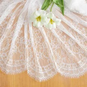 B-COOL White Lace Tablecloth Rectangle 60x120 Inches Long Embroidered Vintage Table Cloths Wedding Decorations for Rustic Parties Reception Home Outdoor Thanksgiving Table Decor