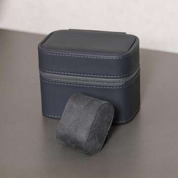 ROTHWELL 2 Watch Travel Case Storage Organizer for 2 Watches | Watch Case for Men and Women | Tough Portable Protection w/Zipper Fits All Wristwatches & Smart Watches Up to 50mm (Carbon)