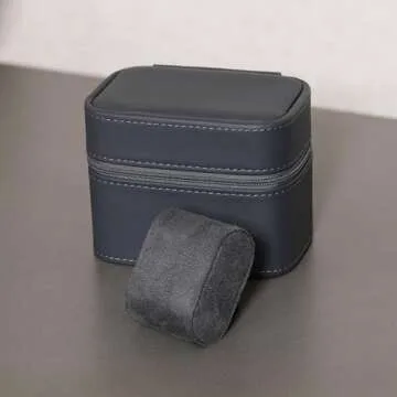 ROTHWELL 2 Watch Travel Case Storage Organizer for 2 Watches | Watch Case for Men and Women | Tough Portable Protection w/Zipper Fits All Wristwatches & Smart Watches Up to 50mm (Carbon)