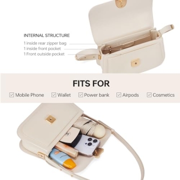 LA FESTIN Leather Shoulder Bag Women Adjustable Strap Elegant