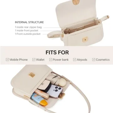 LA FESTIN Leather Shoulder Bag Women Adjustable Strap Elegant