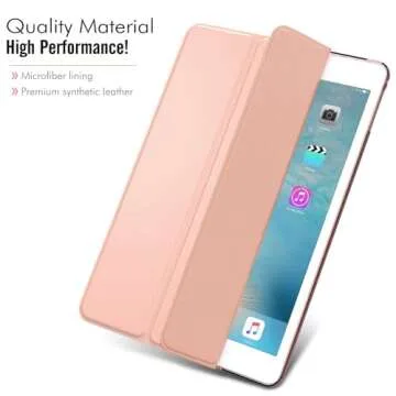 MoKo Case Fit Apple iPad Pro 9.7 Inch 2016 Release Tablet ONLY(A1673/A1674/A1675) - Slim Lightweight Smart Shell Stand Cover with Translucent Frosted Back Protector, Rose Gold (with Auto Wake/Sleep)