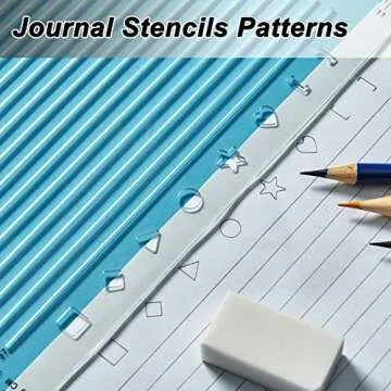 Straight Line Stencil Template College Ruled 9/32" Spacing,Line Drawing Stencil Lettering Guide 11 Inch,Scale Writing Calligraphy Ruler College Paper Template with Journal Stencils Patterns