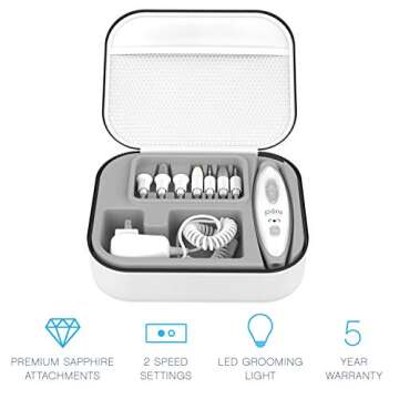 Pure Enrichment PureNails 10-Piece Professional Manicure and Pedicure Kit - Electric Nail Drill Set ...