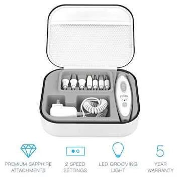 Pure Enrichment PureNails 10-Piece Professional Manicure and Pedicure Kit - Electric Nail Drill Set ...