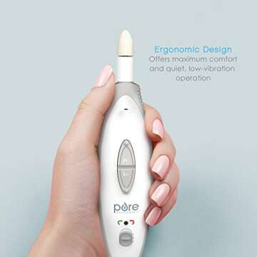 Pure Enrichment PureNails 10-Piece Professional Manicure and Pedicure Kit - Electric Nail Drill Set for Salon-Quality Grooming at Home - 7 Nail Drill Bits, 2 Speeds, LED Grooming Light and Storage Bag