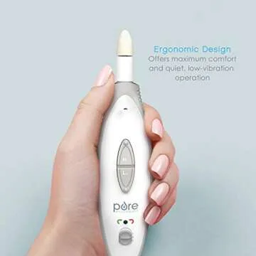 Pure Enrichment PureNails 10-Piece Professional Manicure and Pedicure Kit - Electric Nail Drill Set for Salon-Quality Grooming at Home - 7 Nail Drill Bits, 2 Speeds, LED Grooming Light and Storage Bag
