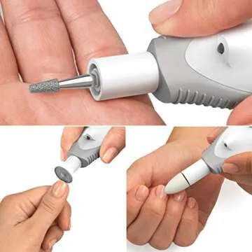 Pure Enrichment PureNails 10-Piece Professional Manicure and Pedicure Kit - Electric Nail Drill Set for Salon-Quality Grooming at Home - 7 Nail Drill Bits, 2 Speeds, LED Grooming Light and Storage Bag