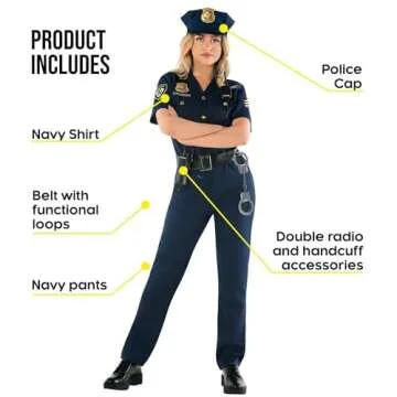 Morph - Police Costume For Women - Cop Costume Women - Police Officer Costume Adult Women - Womens Cop Costume - Cop Costume L