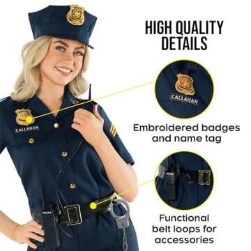 Morph - Police Costume For Women - Cop Costume Women - Police Officer Costume Adult Women - Womens Cop Costume - Cop Costume L
