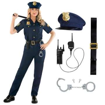 Morph - Police Costume For Women - Cop Costume Women - Police Officer Costume Adult Women - Womens Cop Costume - Cop Costume L