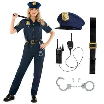 Morph - Police Costume For Women - Cop Costume Women - Police Officer Costume Adult Women - Womens Cop Costume - Cop Costume L