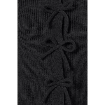 kipfall Women's Stylish Cardigan with Bow Buttons