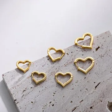 Sloong 3 Pairs Gold Plated Hypoallergenic Hoop Earrings Set