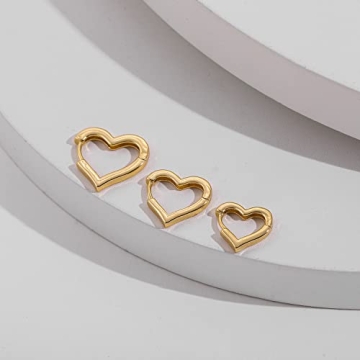 Sloong 3 Pairs Gold Plated Hypoallergenic Hoop Earrings Set