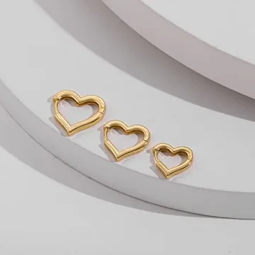 Sloong 3 Pairs Gold Plated Hypoallergenic Hoop Earrings Set