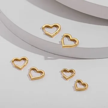 Sloong 3 Pairs Gold Plated Hypoallergenic Hoop Earrings Set