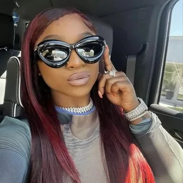 FEISEDY Inflated Lip Shape Sunglasses UV400 Protection Fashion