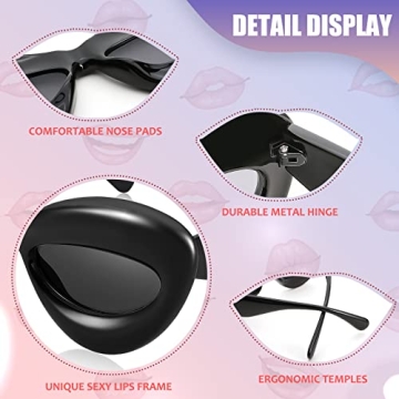 FEISEDY Inflated Lip Shape Sunglasses UV400 Protection Fashion