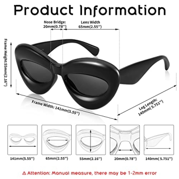 FEISEDY Inflated Lip Shape Sunglasses UV400 Protection Fashion