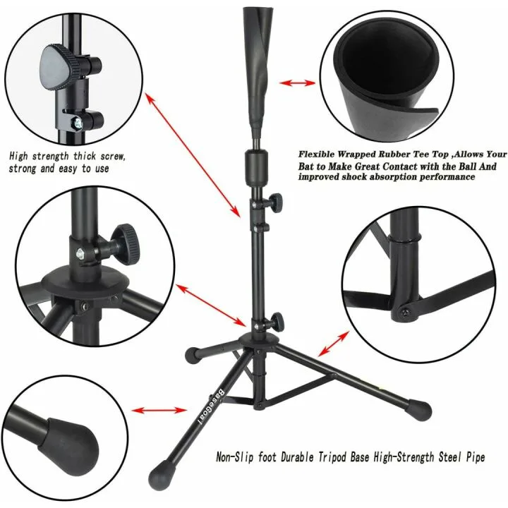 BaseGoal Portable Batting Tee for Travel & Training