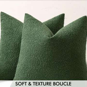 MIULEE Set of 2 Decorative Couch Pillow Covers 20x20 Inch Dark Green Neutral Throw Pillows Textured ...