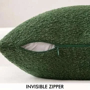 MIULEE Elegant Dark Green Boucle Pillow Covers 20x20