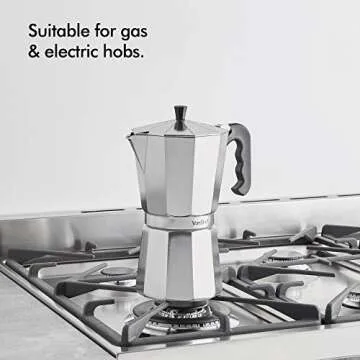 VonShef Stovetop Espresso Maker Moka Pot - 12 Cup Capacity
