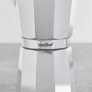 VonShef Stovetop Espresso Maker Moka Pot - 12 Cup Capacity