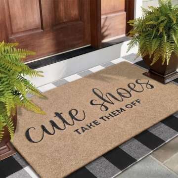Welcome Mat Indoor for Front Door Mat Outdoor Large 24"x 36" for Outside Home Entry Cute Shoes Door ...