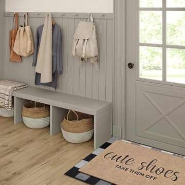 Welcome Mat Indoor for Front Door Mat Outdoor Large 24"x 36" for Outside Home Entry Cute Shoes Door Entryway Non Slip Entrance Mats to Bedroom Bathroom Shoe Scraper Easy to Clean Doormat Brown