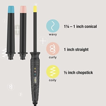 Conair Curl Collective 3-in-1 Curling Wand for Perfect Curls