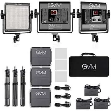 GVM 560 LED Video Light, 3 Packs Photography Lighting with APP Intelligent Control System, Studio Lighting for YouTube Outdoor, Video Lighting Panel Kit, 2300K-6800K, CRI 97+