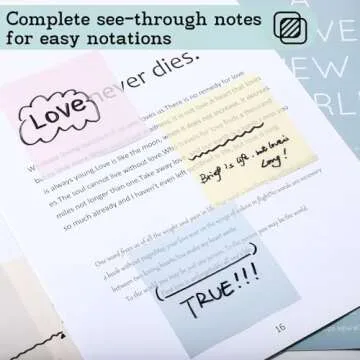 Transparent Sticky Notes - 1000 Sheets, 3x3 Pastel