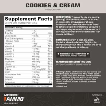 MTN OPS Ammo Protein Powder Meal Replacement Shake - Indulge in Flavorful Nutrients for Lean Muscle ...