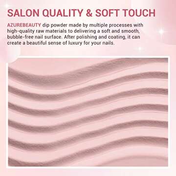 AZUREBEAUTY Dip Powder Nail Kit Starter, Clear Pale Pink Glitter, 4 Colors Pink Tones Dipping Powder Set, French Nail Art Base Top Coat Activator Liquid All Seasons Manicure DIY Salon 12 PCS