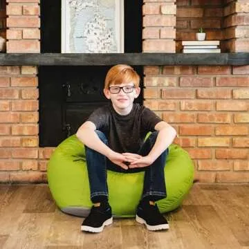 Big Joe Classic Bean Bag Chair, Spicy Lime Smartmax, Durable Polyester Nylon Blend, 2 feet Round