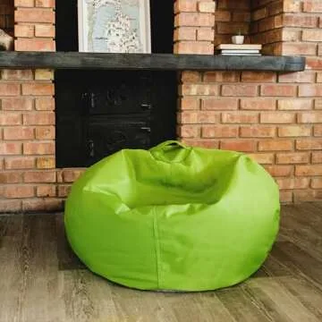 Big Joe Classic Bean Bag Chair, Spicy Lime Smartmax, Durable Polyester Nylon Blend, 2 feet Round